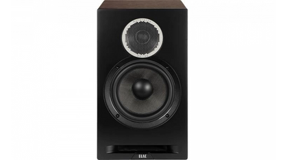 ELAC Debut Reference - 6-1/2" Bookshelf Speakers - Black Baffle, Walnut Cabinet